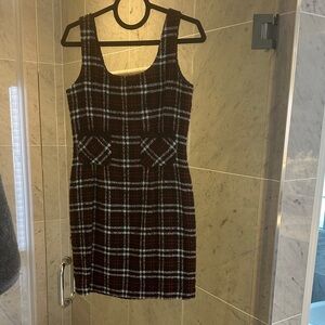 Ann Taylor Black and White Plaid Mini Dress